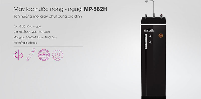 Máy lọc nước nóng - nguội Mutosi MP-582H - Hàng chính hãng