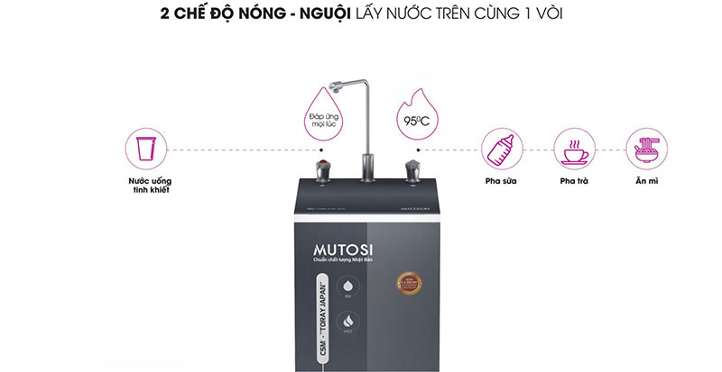 Máy lọc nước nóng - nguội Mutosi MP-582H - Hàng chính hãng