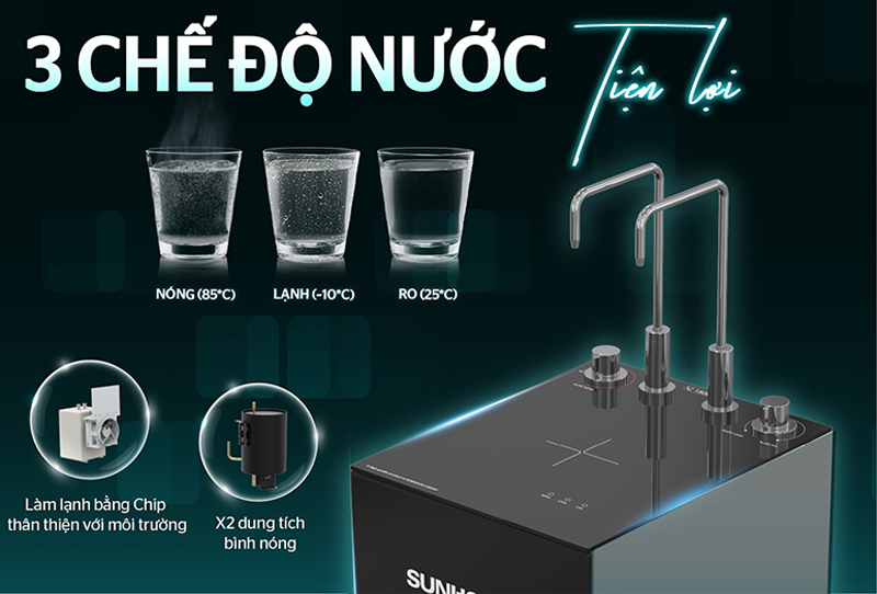 Máy lọc nước nóng lạnh RO Sunhouse SHA76211KL - Hàng chính hãng