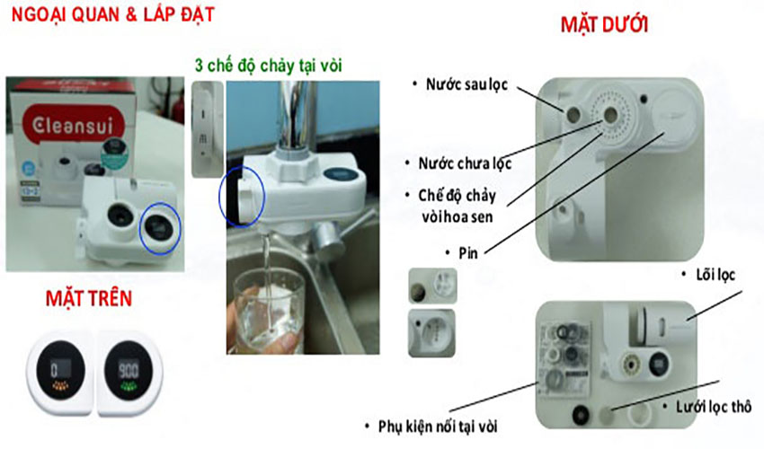 Máy lọc nước trực tiếp tại vòi Cleansui EF102 - Hàng chính hãng