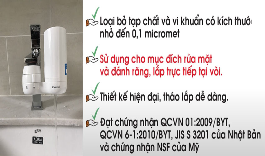 Máy lọc nước lắp tại vòi Cleansui EF401 - Hàng chính hãng
