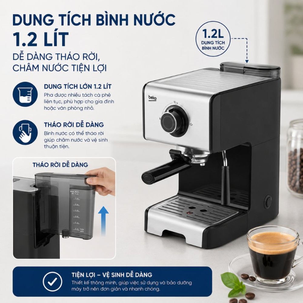 Máy pha cà phê Beko CEP5152B - Hàng chính hãng