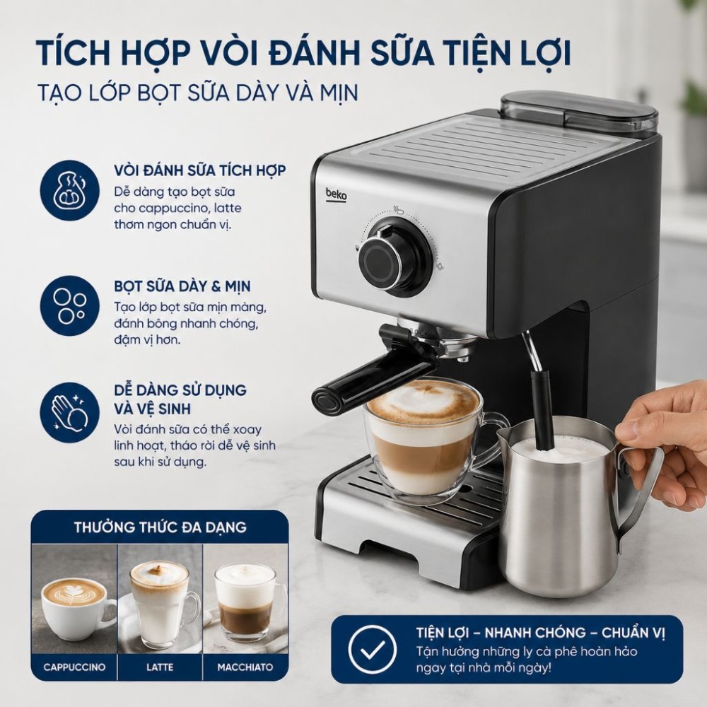 Máy pha cà phê Beko CEP5152B - Hàng chính hãng