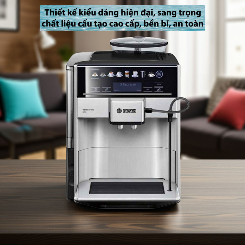 Máy pha cafe tự động Bosch TIS65621RW Vero Barista 600 Silver - Hàng chính hãng