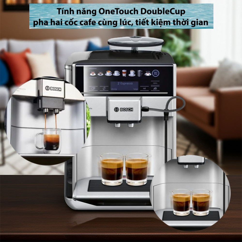 Máy pha cafe tự động Bosch TIS65621RW Vero Barista 600 Silver - Hàng chính hãng