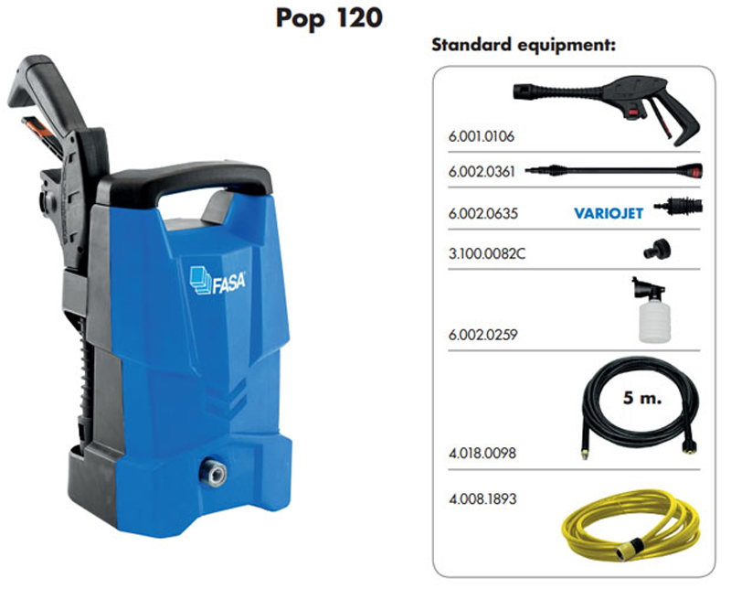 Máy phun rửa áp lực cao Fasa Pop 120 - Hàng chính hãng