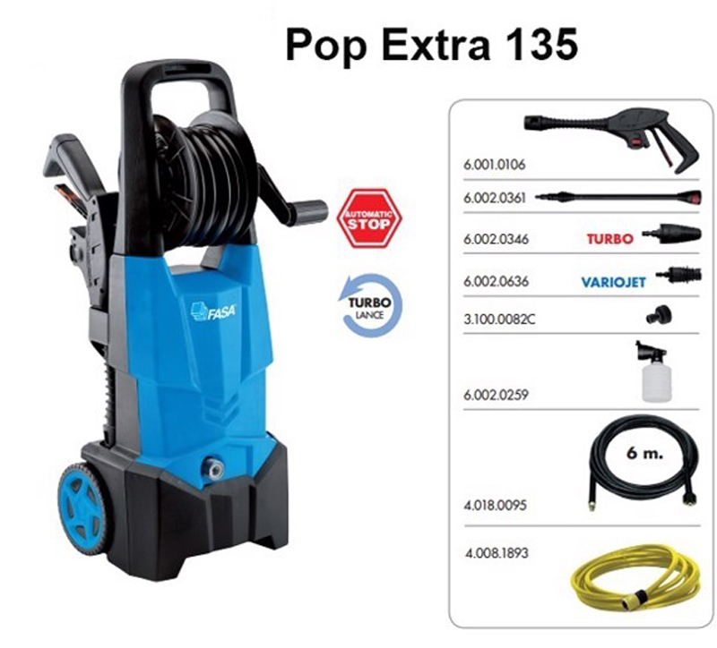 Máy phun rửa áp lực cao Fasa POP EXTRA 135  - Hàng chính hãng