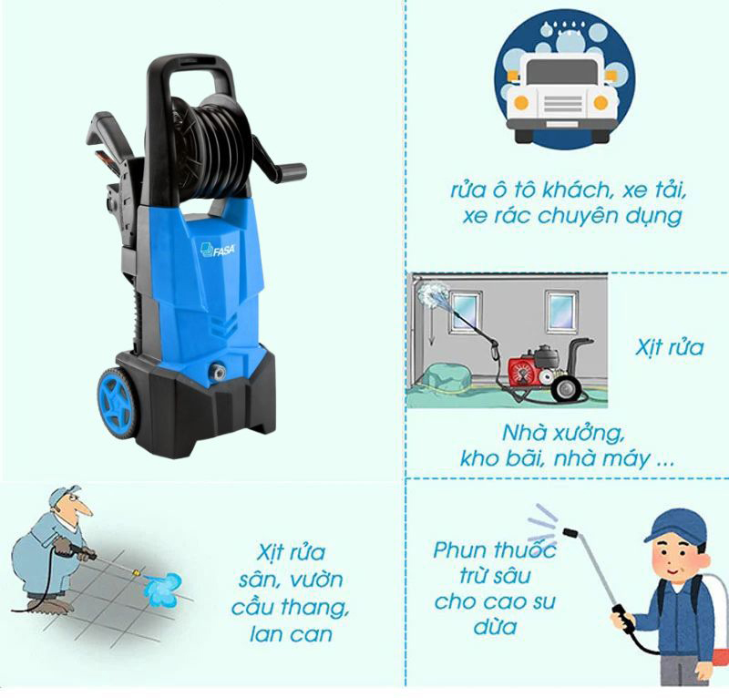Máy phun rửa áp lực cao Fasa POP EXTRA 135  - Hàng chính hãng