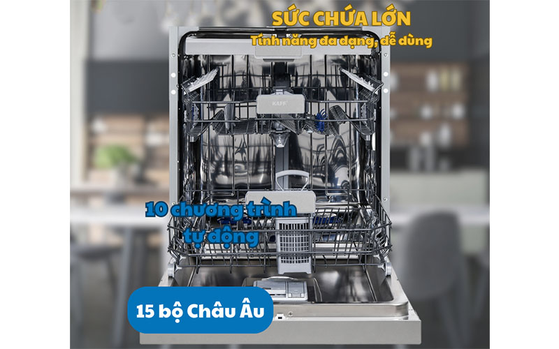 Máy rửa bát bán âm Kaff KF-GARDE820-SEMI - Hàng chính hãng