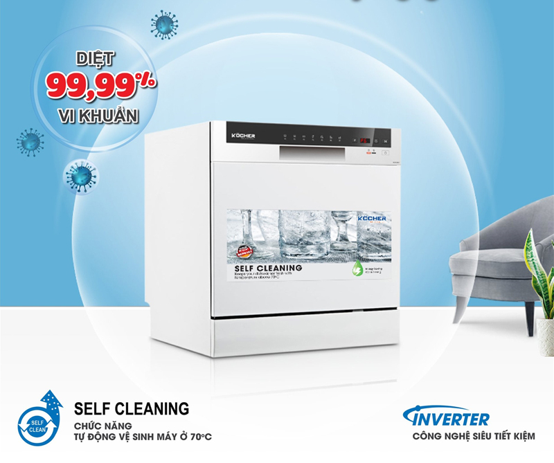 Máy rửa chén bát Kocher KDEU-8838 - Hàng chính hãng