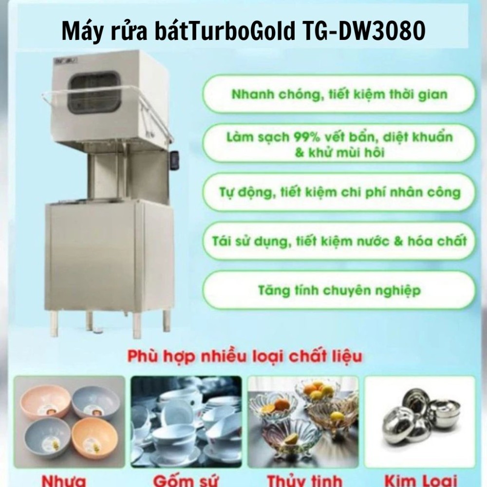 Máy rửa chén bát công nghiệp TurboGold TG-DW3080P - Hàng chính hãng