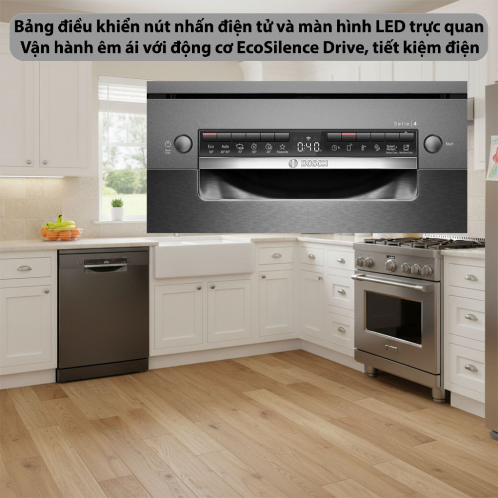 Máy rửa chén độc lập Bosch SMS4HMC25M - Hàng chính hãng
