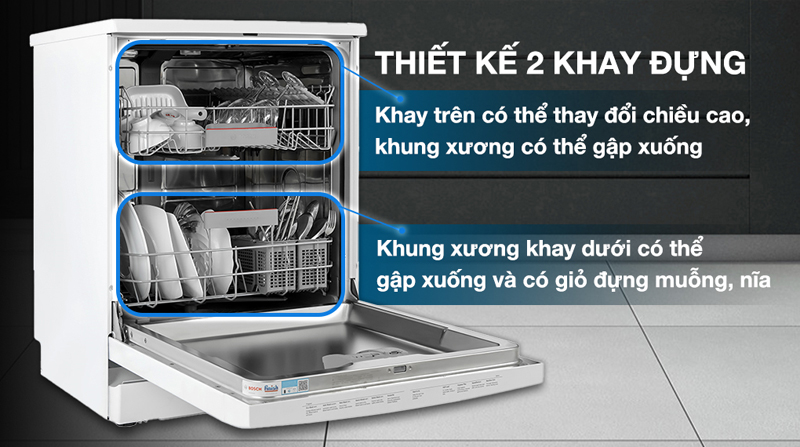 Máy rửa bát độc lập Bosch SMS2IVW01P - Hàng chính hãng