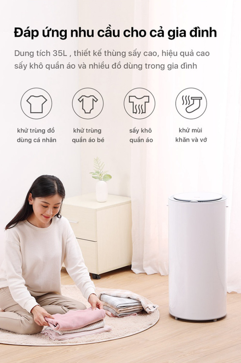Máy sấy quần áo diệt khuẩn UV Lydsto HD-YWHL02 - Hàng chính hãng