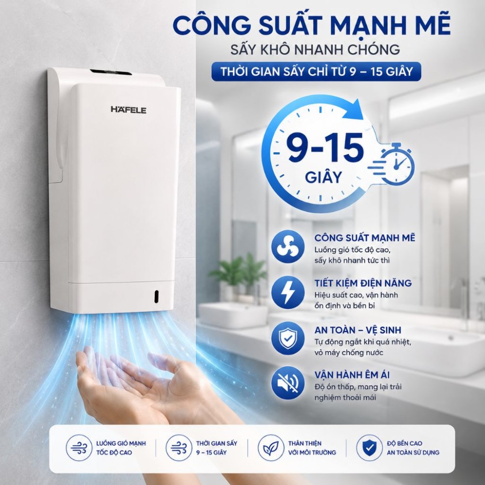 Máy sấy tay Hafele H700 (983.64.004) - Hàng chính hãng