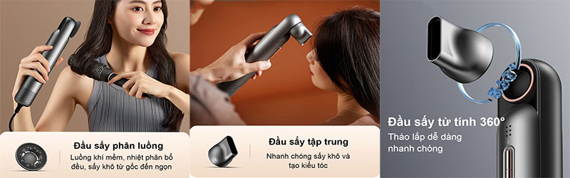 Máy sấy tóc ion âm Deerma DEM-CF35W - Hàng chính hãng