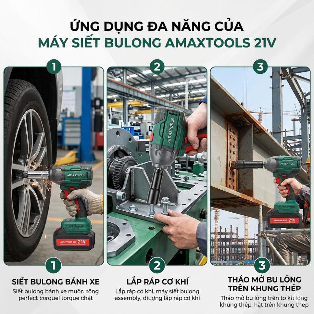 Máy siết Bulong Pin 21v Amaxtools ABL40112 - Hàng chính hãng