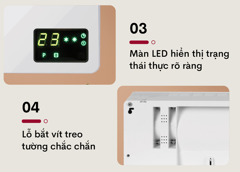 Máy sưởi điều hòa treo tường Fujihome FHW4000 - Hàng chính hãng