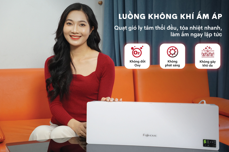 Máy sưởi điều hòa treo tường Fujihome FHW4000 - Hàng chính hãng