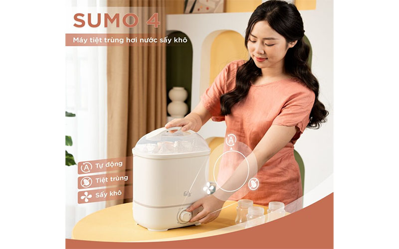 Máy tiệt trùng hơi nước sấy khô Sumo 4 Fatzbaby FB4916BK - Hàng chính hãng