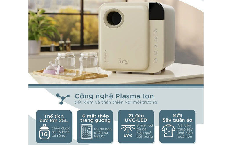 Máy tiệt trùng sấy khô khử nùi PLASMAX 1 Fatzbaby FB4725ZH - Hàng chính hãng
