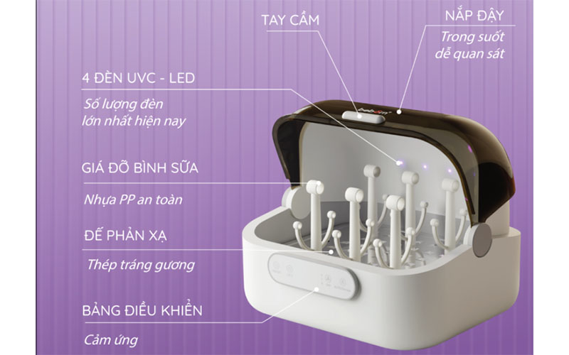 Máy úp bình sữa, tiệt trùng và sấy khô Beborn SB01HB - Hàng chính hãng