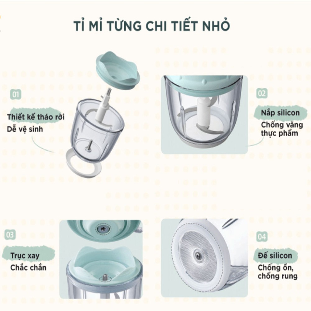 Máy xay ăn dặm Bear GR-B06V1 0.6L - Hàng chính hãng