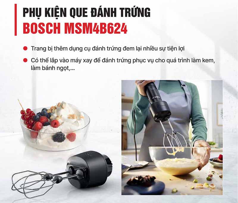 Máy xay cầm tay Bosch MSM4B624 - Hàng chính hãng