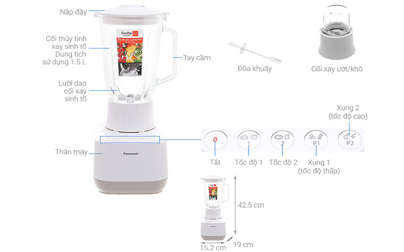 Máy xay sinh tố Panasonic MX-MG5351WRA - Hàng chính hãng