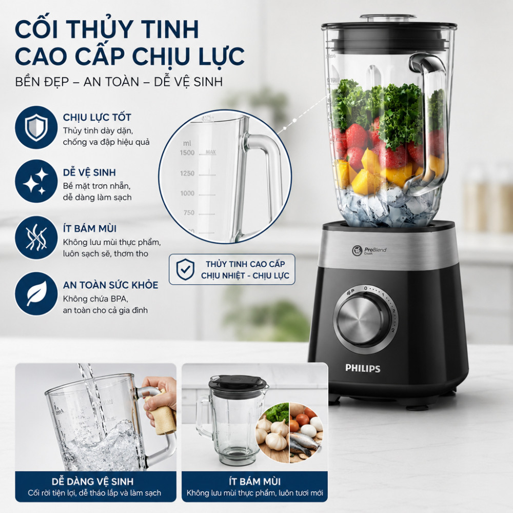 Máy xay sinh tố Philips HR2228/90 - Hàng chính hãng