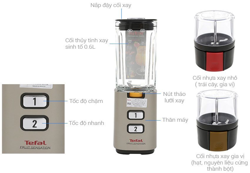 Máy xay sinh tố Tefal BL142A42 - Hàng chính hãng
