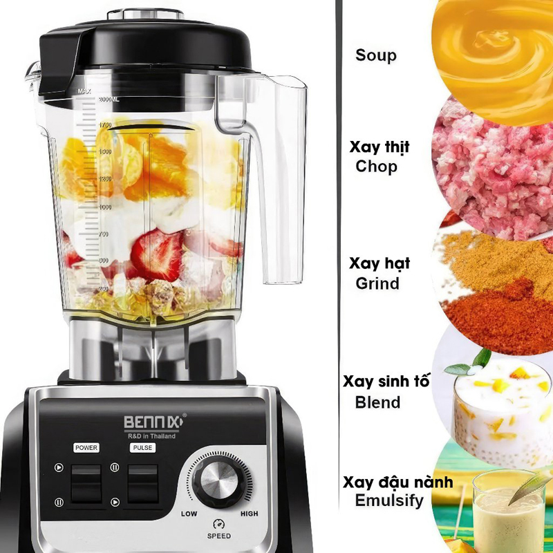 Máy xay công nghiệp Bennix BN-206BL - Hàng chính hãng