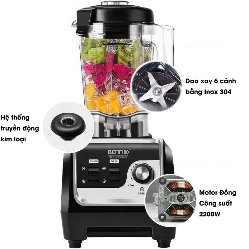 Máy xay công nghiệp Bennix BN-206BL - Hàng chính hãng