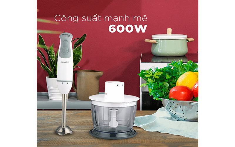 Máy xay sinh tố cầm tay Sharp EM-H076SV-WH - Hàng chính hãng
