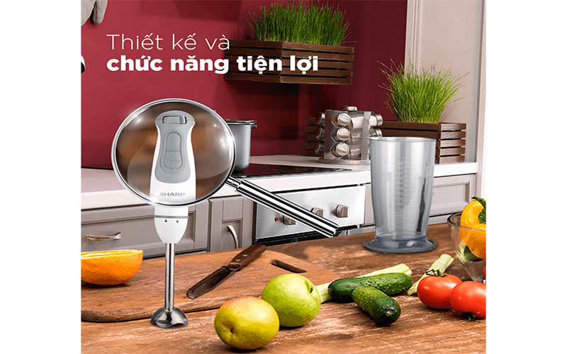 Máy xay sinh tố cầm tay Sharp EM-H076SV-WH - Hàng chính hãng