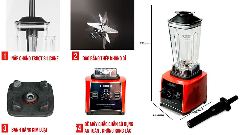 Máy xay sinh tố công nghiệp Ladomax HA-9545 - Hàng chính hãng