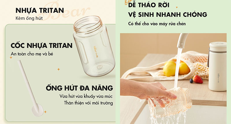 Máy xay sinh tố mini Bear LLJ-E05J1 - Hàng chính hãng