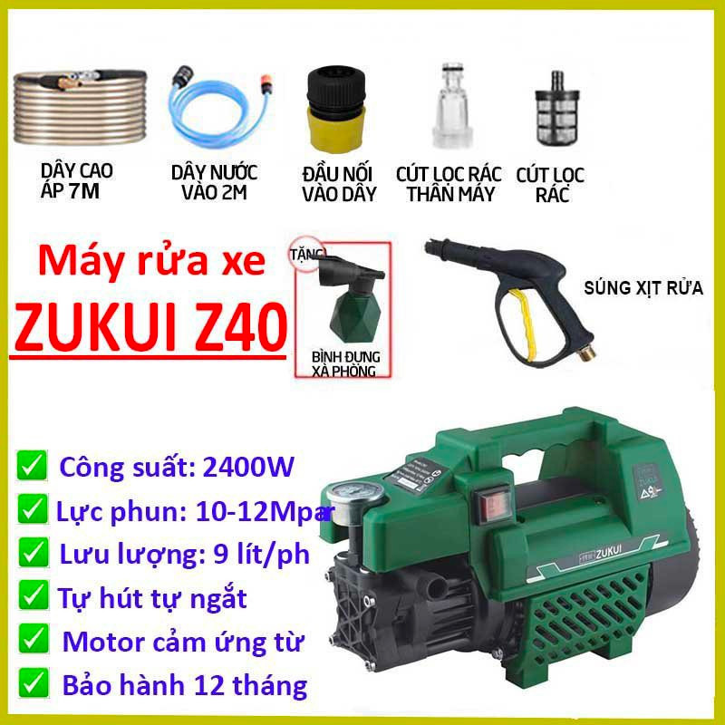 Máy xịt rửa xe Zukui Z40 - Hàng chính hãng