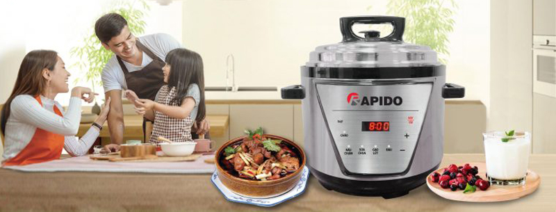 Nồi áp suất điện đa năng Rapido RPC900-D - Hàng chính hãng
