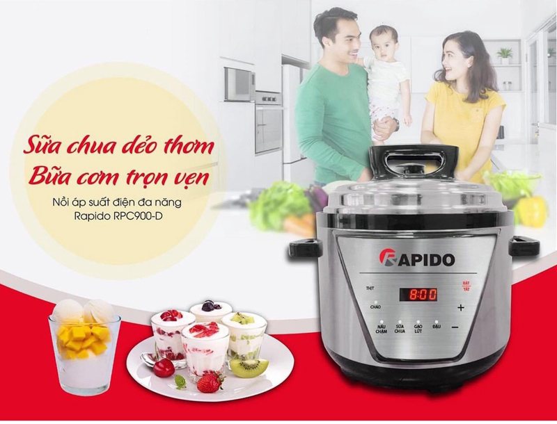 Nồi áp suất điện đa năng Rapido RPC900-D - Hàng chính hãng