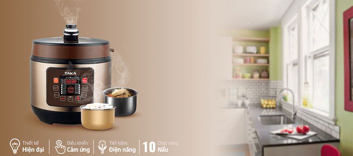 Nồi áp suất Taka NS06C - Dung tích 6 lít - Hàng chính hãng