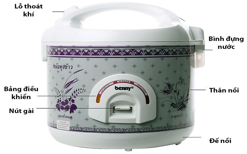 Nồi cơm điện nắp gài Benny BR-19TV - Hàng chính hãng
