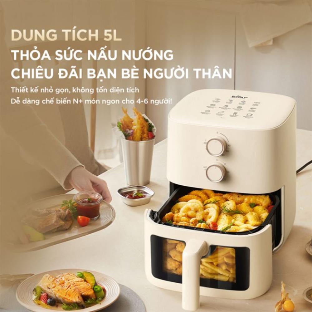 Nồi chiên không dầu Bear AF-5H15I52 5L - Hàng chính hãng