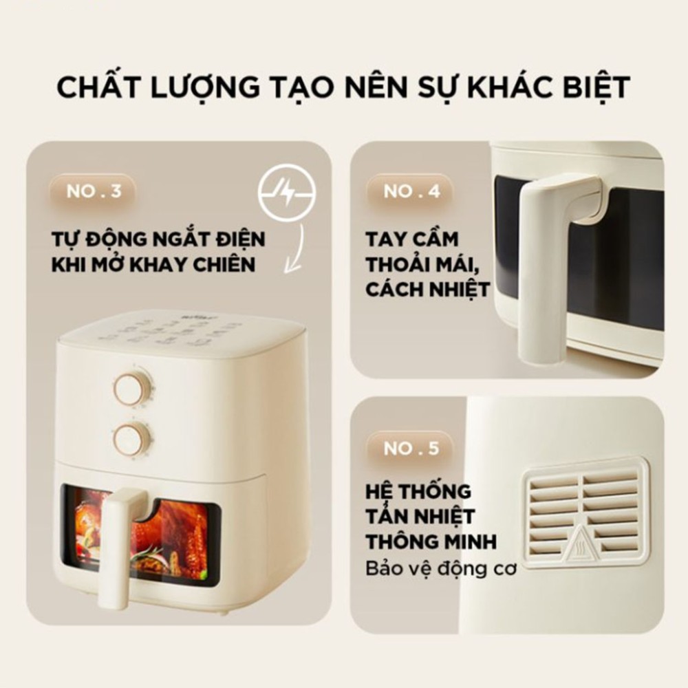 Nồi chiên không dầu Bear AF-5H15I52 5L - Hàng chính hãng
