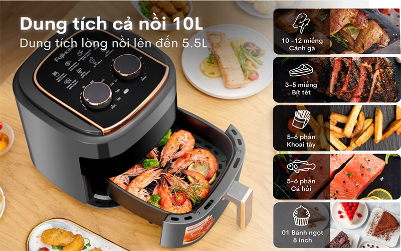 Nồi chiên không dầu Fujihome A5GW/GG - Hàng chính hãng