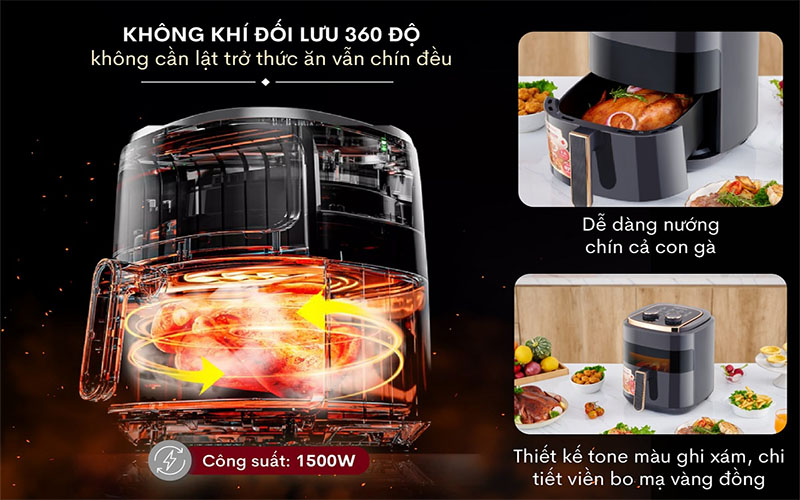 Nồi chiên không dầu Fujihome A5GW/GG - Hàng chính hãng