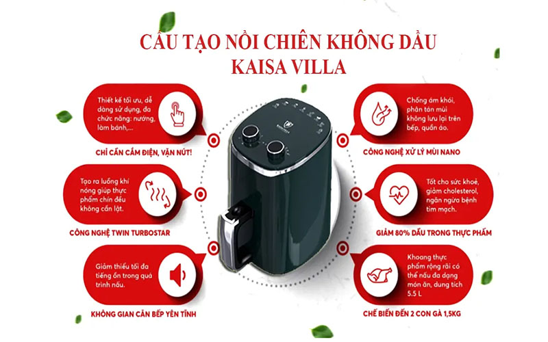 Nồi chiên không dầu KAISA VILLA KV-9926 - Hàng chính hãng