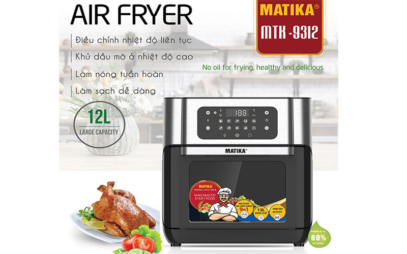 Nồi chiên không dầu Matika MTK-9312 - Hàng chính hãng