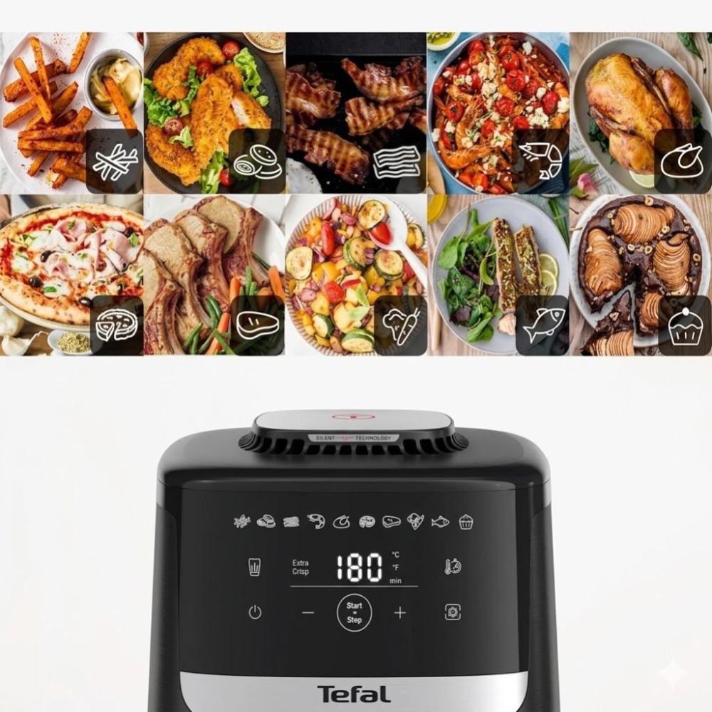 Nồi chiên không dầu Tefal EasyFry Silence EY5528E0 - 5L - Hàng chính hãng