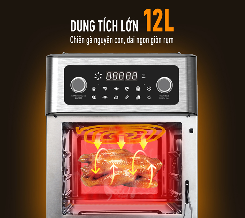 Nồi chiên không dầu 12L Nagakawa NAG3304 - Hàng chính hãng
